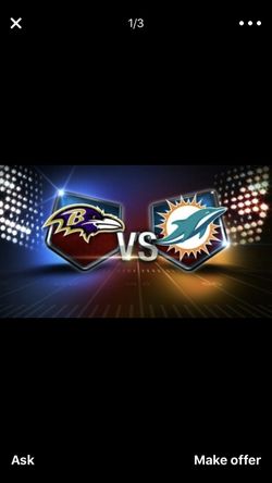 5 Miami Dolphins vs Baltimore tickets