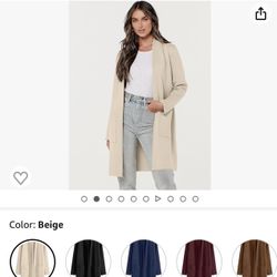 Women’s Open Front Long Cardigan/Shawl  Size LARGE  BRAND NEW 