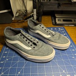 Vans Off The Wall Sneakers Skate Shoes Women Size 7 Gray White NO LACES
