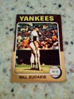 Vintage 1975 Topps baseball/ bill sudakis/ Yankees/ card # 291