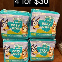 Pampers easy ups (Bluey) 2T/3T 4 for $30