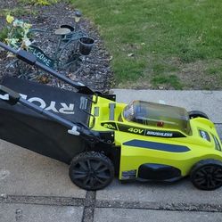 Ryobi 40V 20" Brushless Mower. Mower & Grass Catcher  (No Battery/ Charger); Light Weight & Low Hours