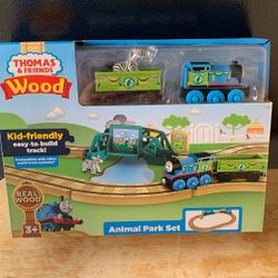 THOMAS THE TRAIN & FRIENDS ANIMAL PARK SET MADE OF REAL WOOD, EXTRA TRAINS MADE OF WOOD