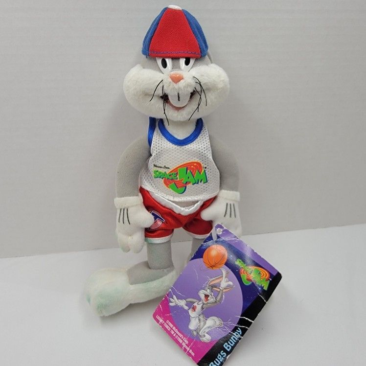 9" 1996 Vintage McDonald's Space Jam BUGS BUNNY Plush Toy Tags Looney Tunes WB