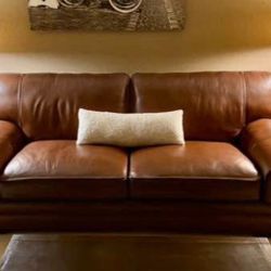Cognac Leather Sofa
