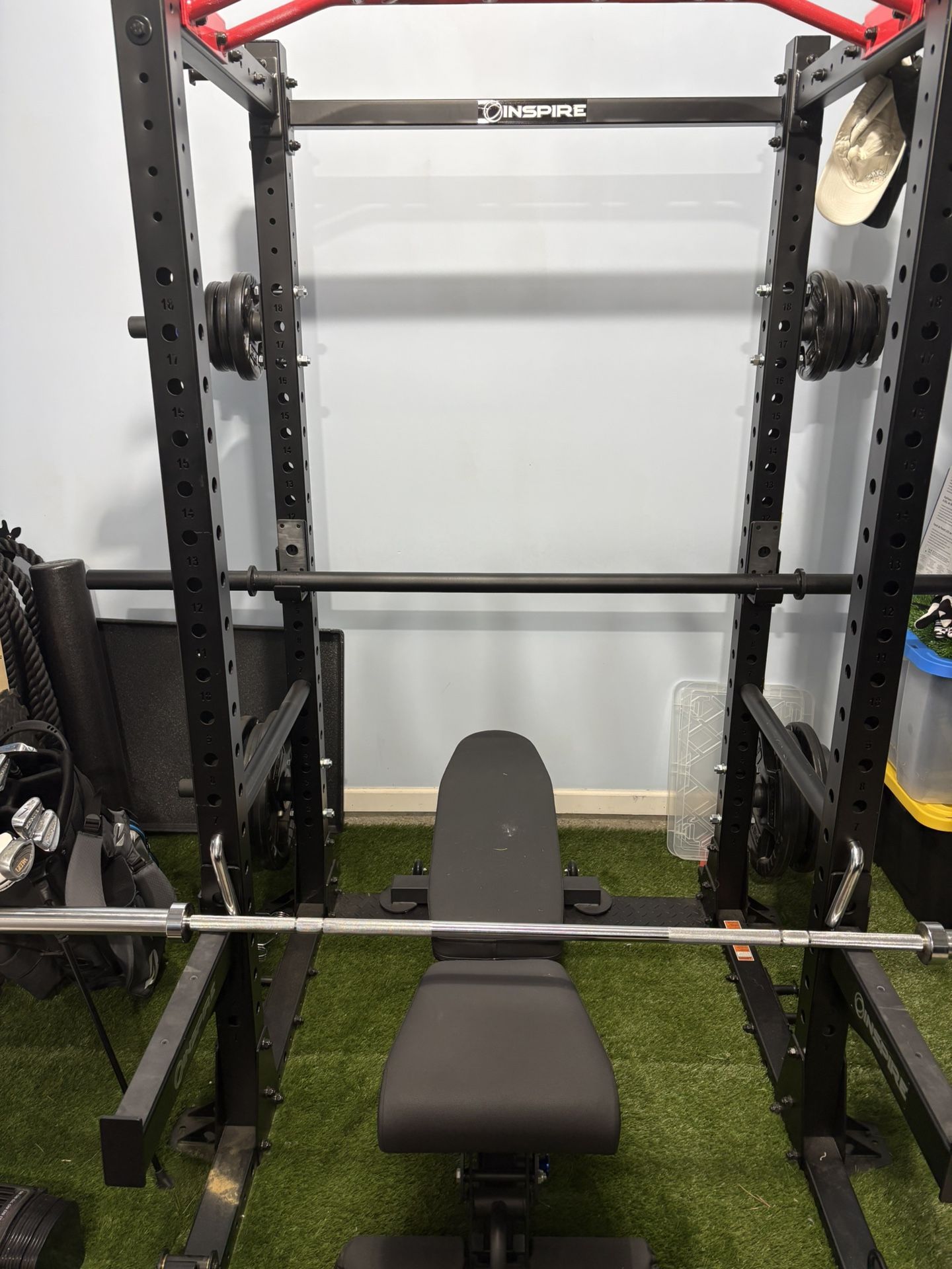 Move Out Sale - Power cage And Olympic Barbell Weights 