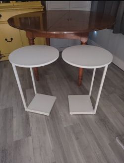 Brand new in box. Table set of two wood and metal 16x24