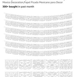 White Plastic Mexican Banner 