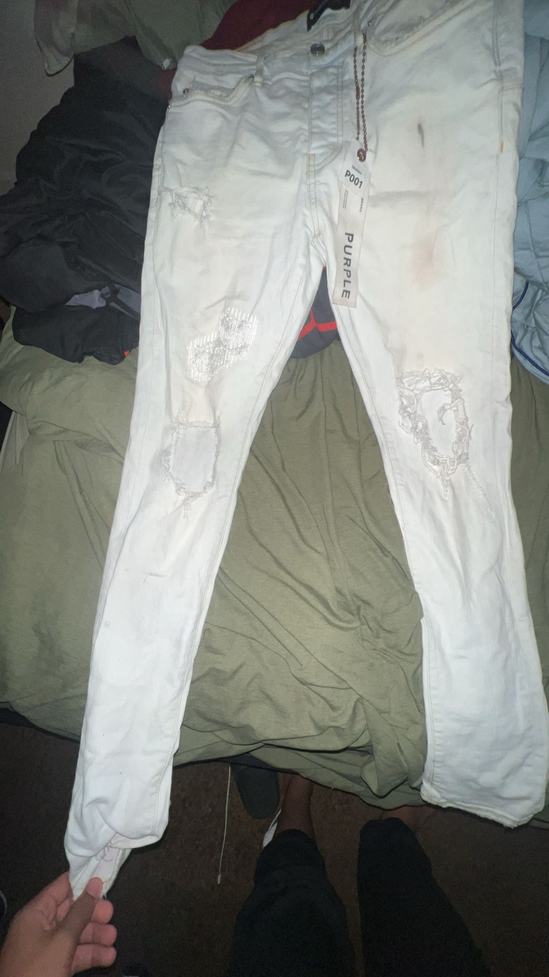 White Purple Jeans