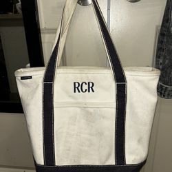 LAND’S END GROCERY BAG TOTE CANVAS IVORY Medium Size 