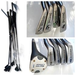 Lot (9) Dunlop & Spalding Golf Clubs