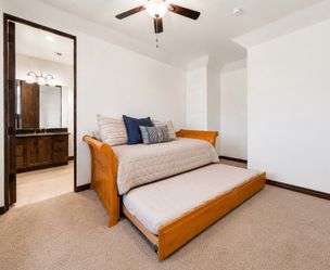 Twin Bed with Trundle | Solid Wood Sleigh Frame | Honey Oak Finish
