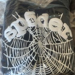 Black/white Sp5der Hoodie Size Medium 