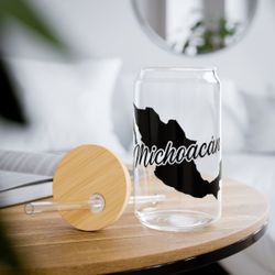 Vaso De Vidrio Con Diseño Michoacano 