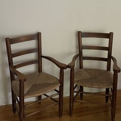 Vintage Rustic Farmhouse French Armchairs 
