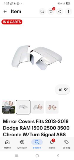 13 - 18 RAM CHROME MIRRORS COVERS NEW