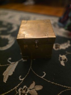 Small Antique Brass Trinket Box