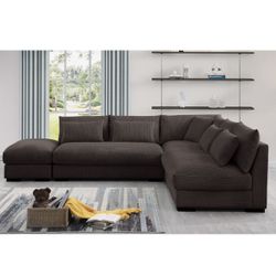 New! Luxurious Sectional Sofa, Sectional, Sectional Couch, Sofa, Deep Seating Sectional, Corduroy Sectional, Sectional Couch, Sofa
