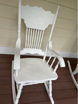 Oak pressed back rocking chair