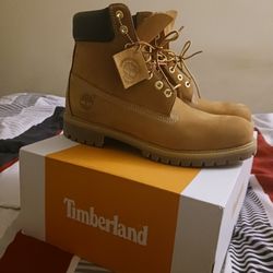 Mens 6in Wheat Suede/Nubuck Timberland Timbs Boots
