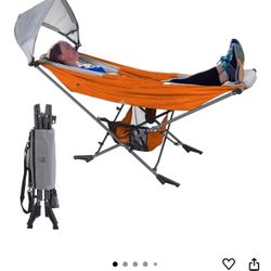Orange Portable Hammock With Stand