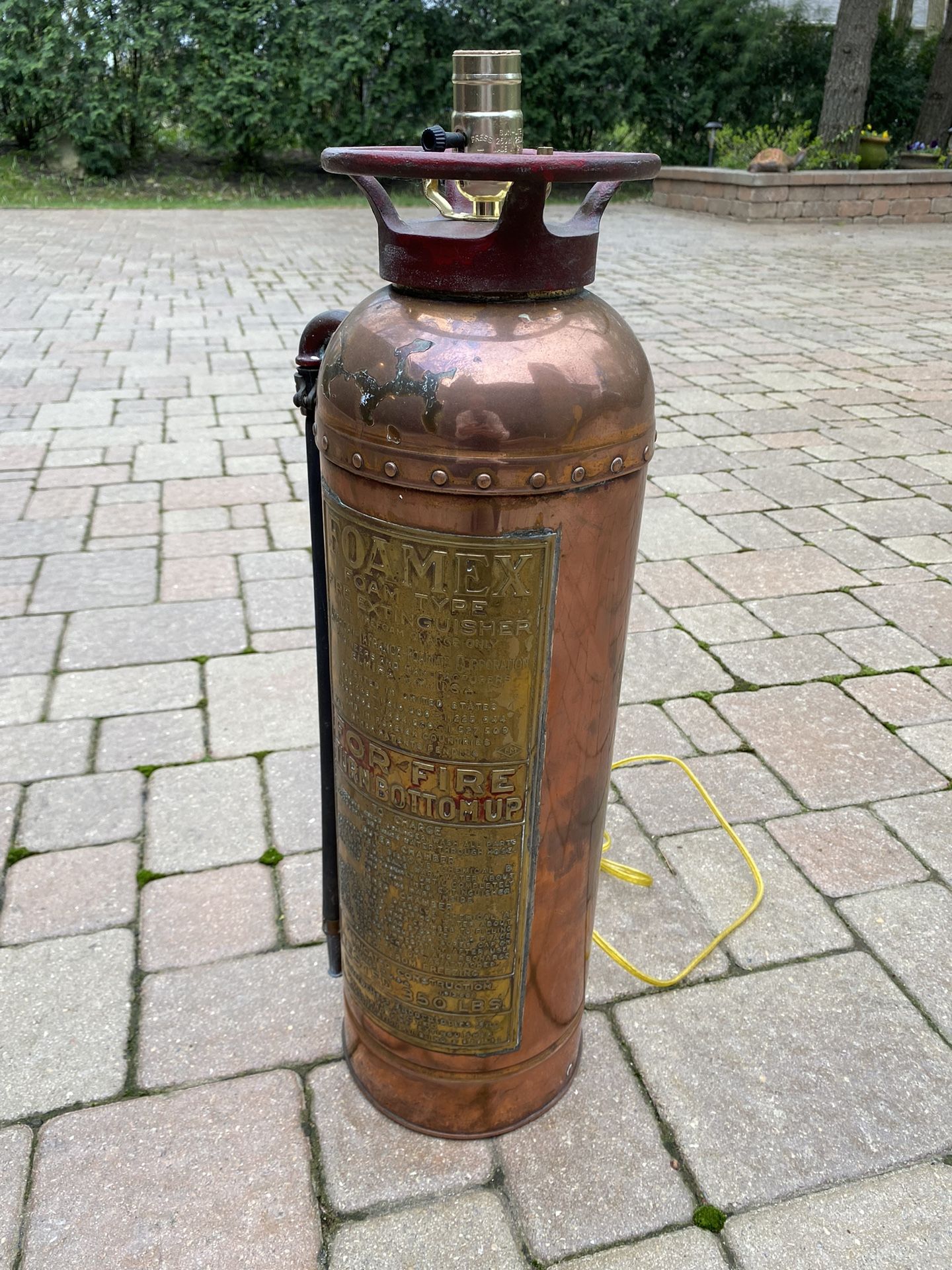 Vintage Fire Extinguisher Lamp