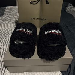 Balenciaga Fur Slides 