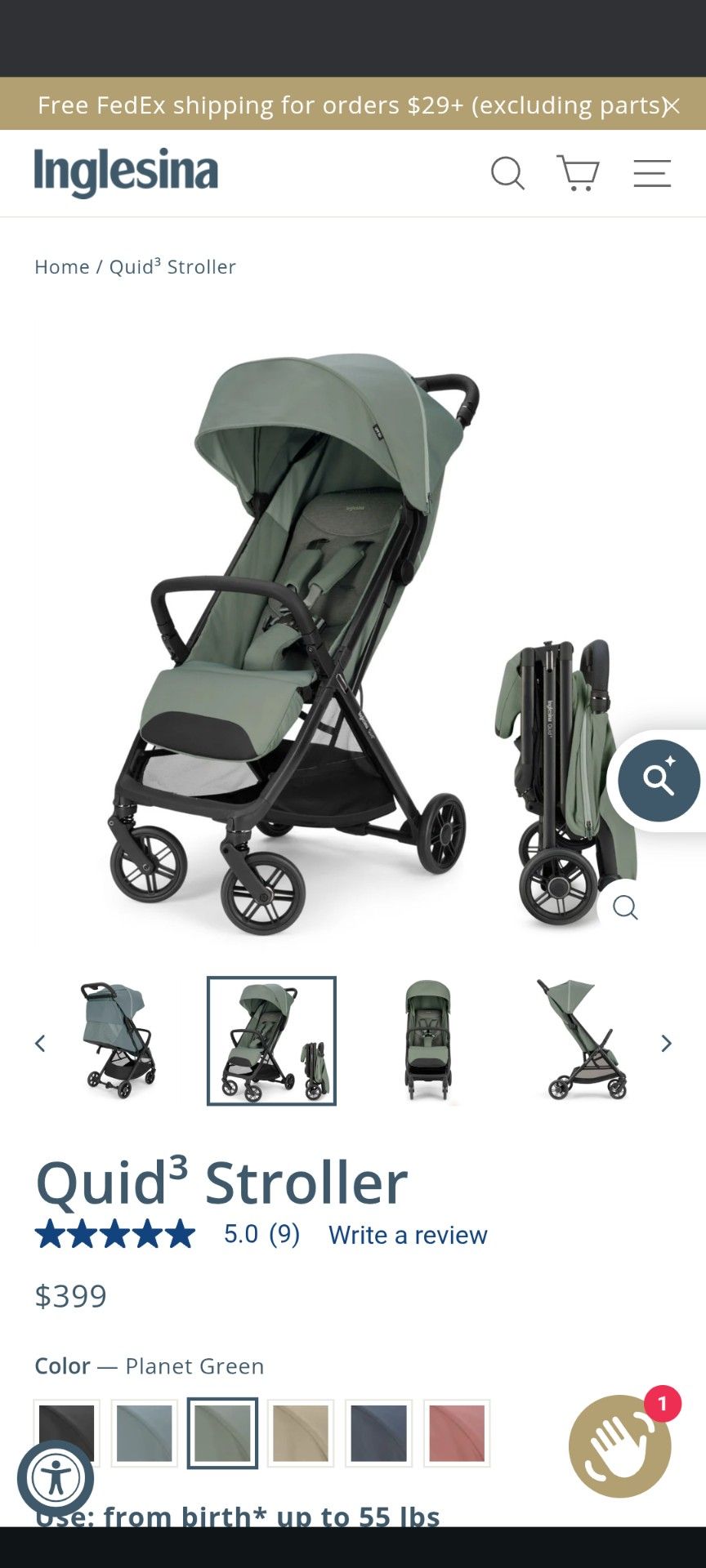 New In Box, Inglesina Quid 3 Travel Stroller - Arrived Too Late For Our Trip!