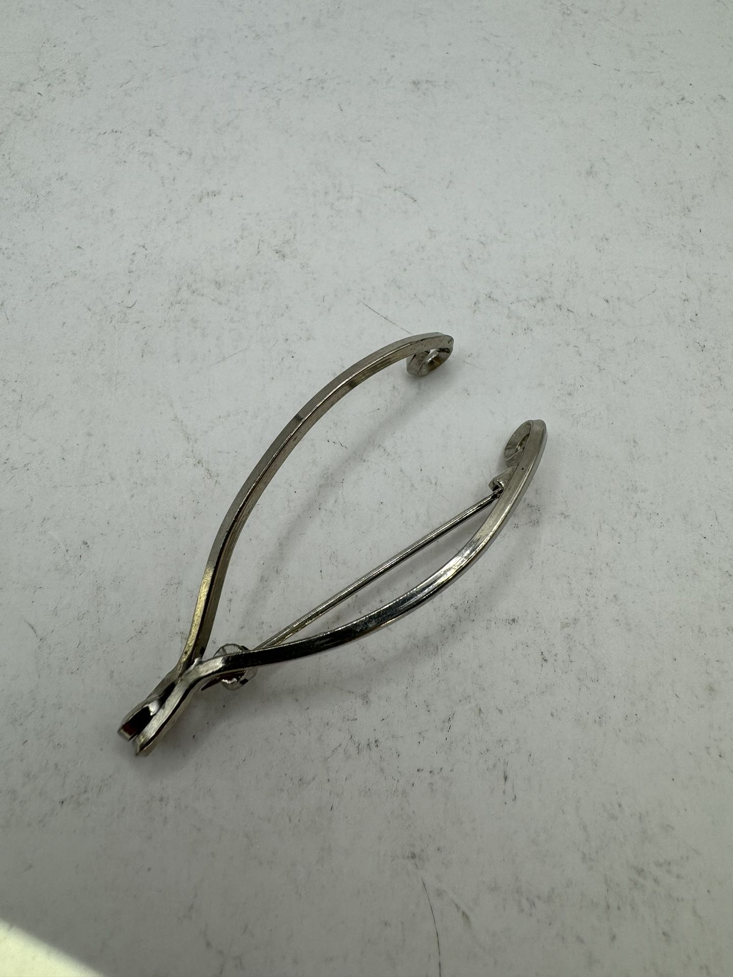 Vintage Sterling Silver Wishbone Pin 