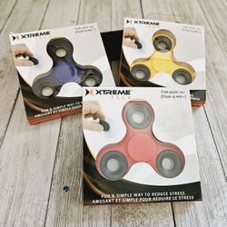 Set of 3 Xtreme Tech Finger Fidget Spinners Red Yellow and Blue. New! 

Makes a great holiday Christmas gift or stocking stuffer. Ships via USPS.

Fro