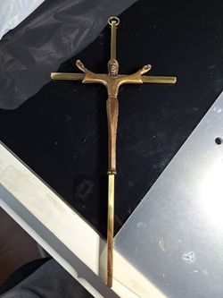 Vintage brass crucifix cross