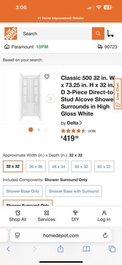 Delta 500 Stand Up Shower 🚿 