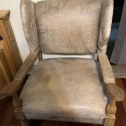 Leather Chair & Ottoman 