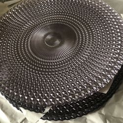 8 Brand New Glass Big Service Dishes. 