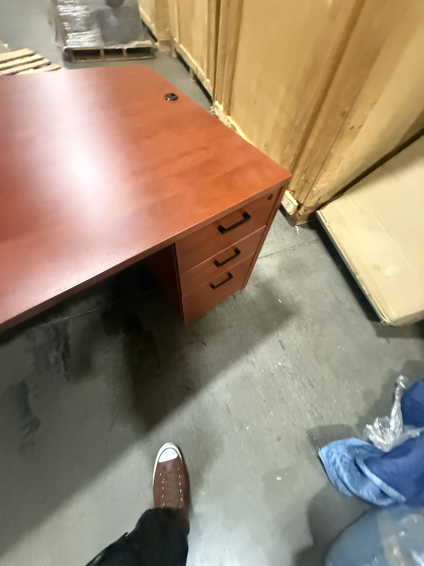 Very Nice Brown Wood Executive Desk
