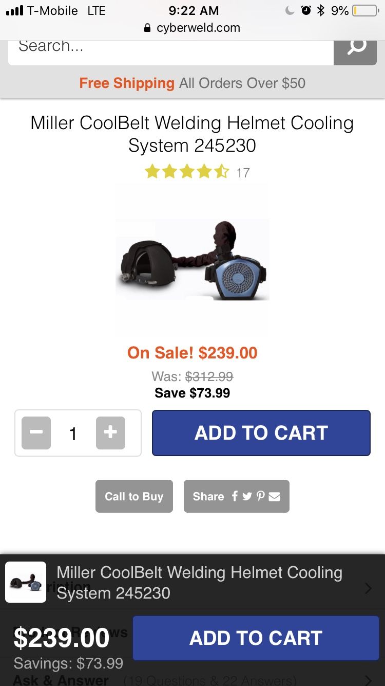 Miller cool Belt welding helmet fan.