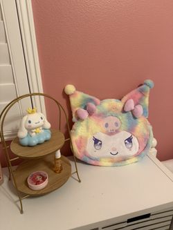 Sanrio Face Big Rainbow Tote Bag - Made With Soft And Fluffy Fabric