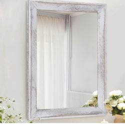 AAZZKANG Wall mirrors with rustic wooden frame,