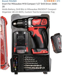 PACKOUT Insert for Milwaukee M18 1/2" Compact Drill Driver