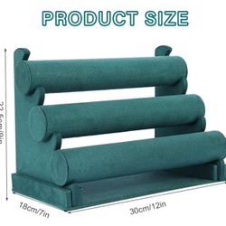 Emerald Green 3-Tier Velvet Bangle & Bracelet Display Stand – MOVING OUT SALE