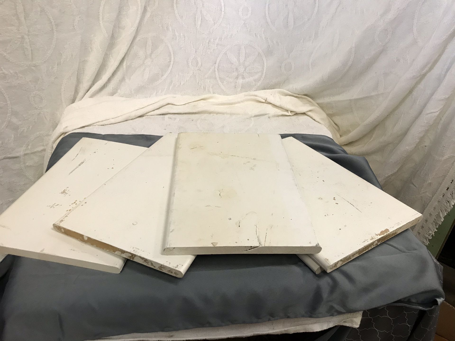 4 White Wooden Shelves