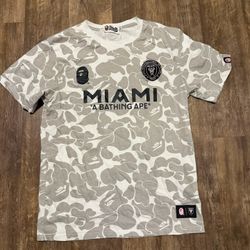 Bape X Miami Inter Grey Camo Shirt/Jersey
