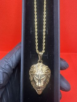Lion Head! BRAND NEW! VERY HIGH QUALITY Pendant & Chain!!! ($145 Value For ONLY $65)  PENDANT CAN LAST ON AVERAGE 10-45 years With Proper Care!!!   Ma