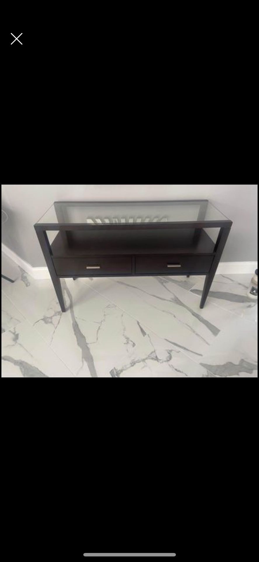 63 X 31 Espresso Wood & Glass Console Table