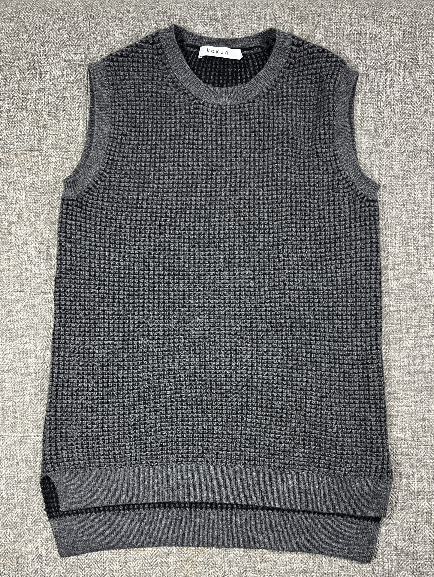 Kokun 100% Cashmere Sweater Vest Women’s Size S Gray
