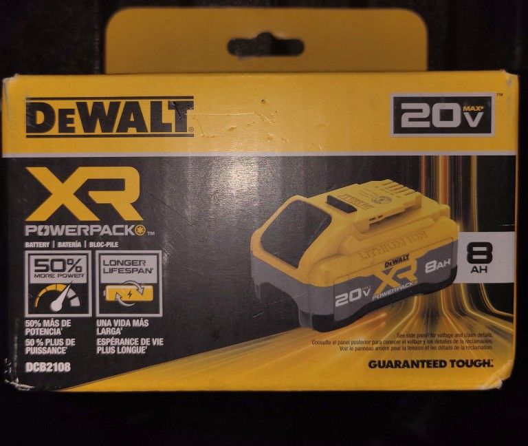 New Factory Sealed DeWalt XR PowerPack 20v 8AH