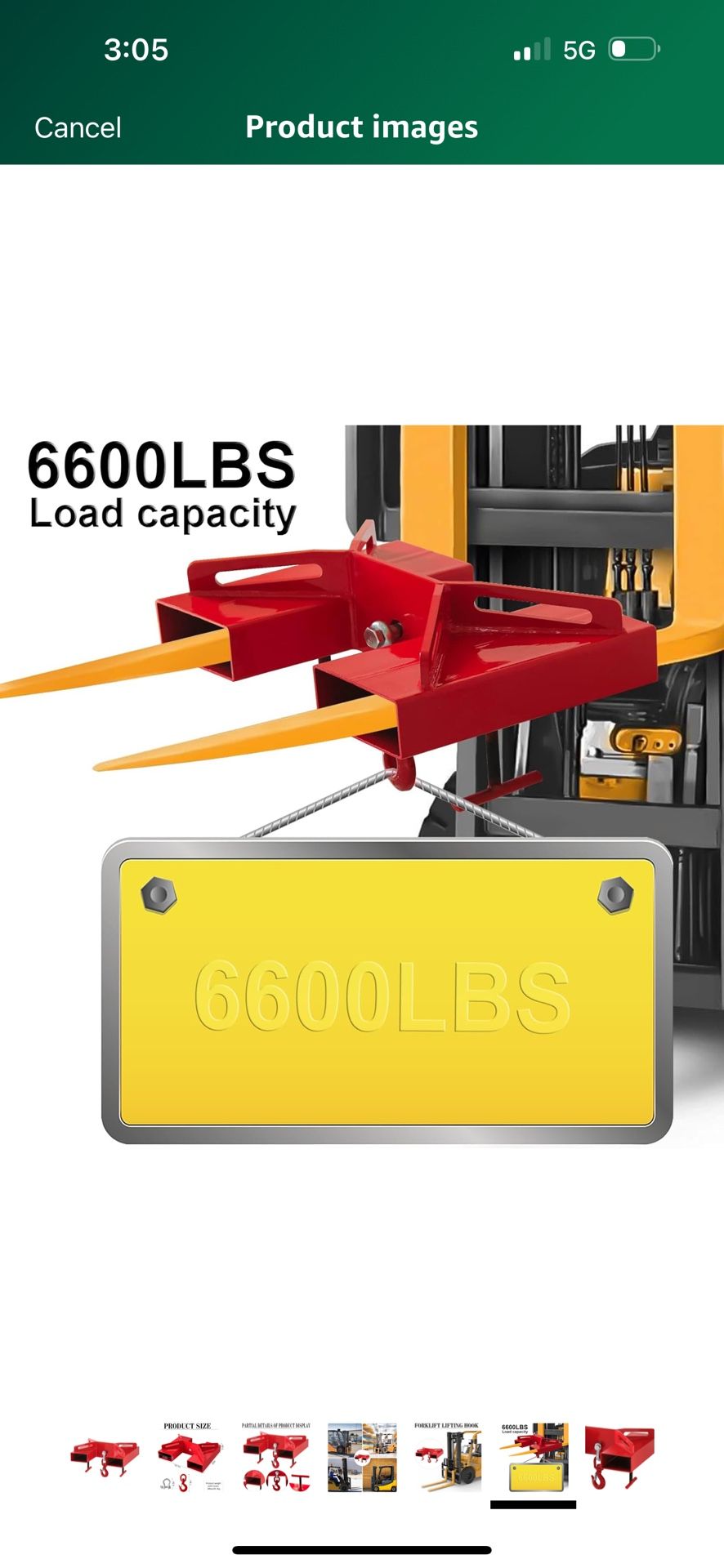 Forklift Lifting Hook, 6600lbs Capacity Forklift Lifting Hoist,Forklift Lifting Hook Attachment, Hoist with Swivel Hook and 2PCS T-Bolts Red Forklift 