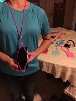 Cell phone holder necklace