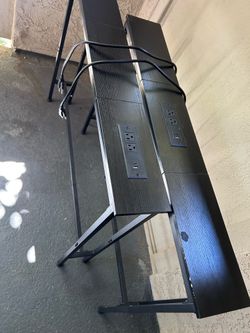 Side table with power extension cord