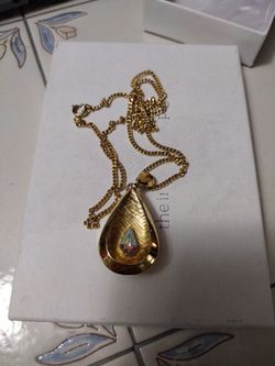 vtg Clinton Teardrop Necklace Pendant Watch